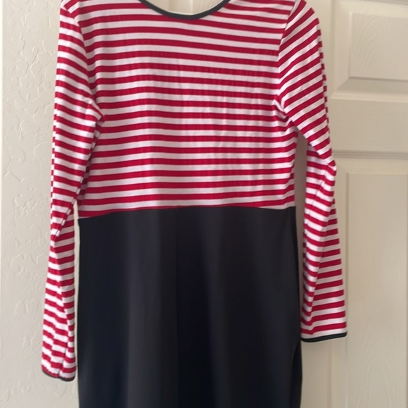 Deadly Dames Red & White Striped Hot Rod Honey Wiggle Dress, Size 2x GUC - Picture 9 of 11